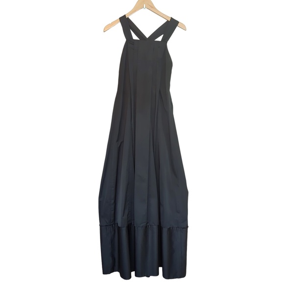 BCBGMaxAzria Long Black Sleeveless Full Maxi Dress Gown Back Bow - Picture 6 of 14